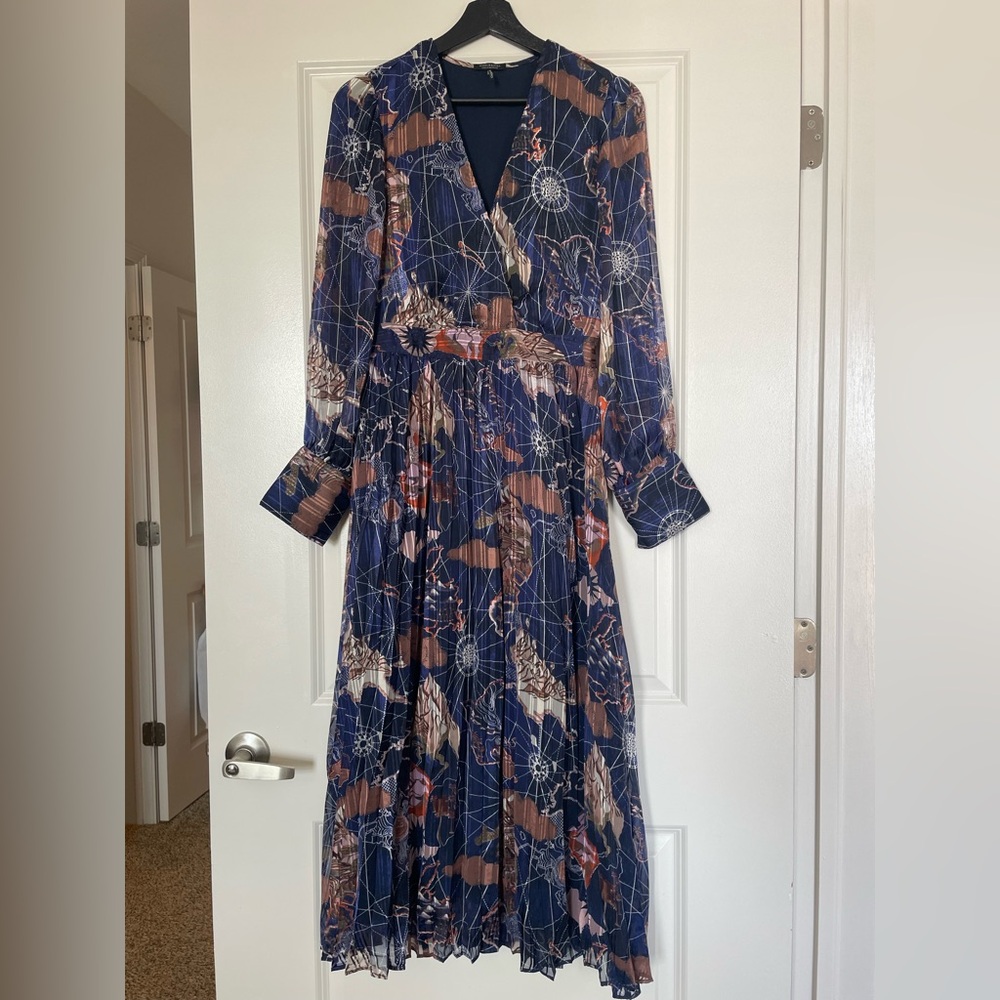 Scotch & Soda Elegant Blue and Brown Women's Dress